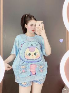 Sét Bộ Hình Dễ Thương Áo Form Rộng Tay Ngắn Có Túi Phối Quàm Đùi Chất Thun Tăm Lạnh RẺ ĐẸP