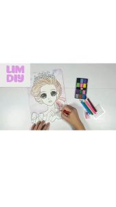 Set tranh trang điểm công chúa xinh xắn kèm bút chì màu cho bé LIM DIY