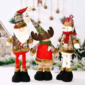 Christmas Doll Ornaments Christmas Retractable Standing Doll Toy Decoration Children Xmas Gift