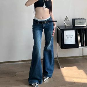 Nữ mùa thu mỹ cao đường phố Retro cạp thấp Micro sừng jeans cay cô gái gợi cảm