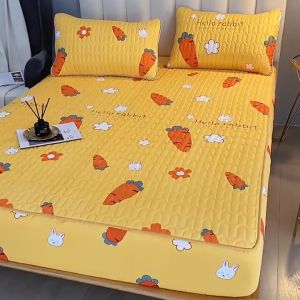 DreaME New mattress cover waterproof bed cover ng kama Quilted Cotton Mattress Pad Fitted Bed Sheet Single/Twin/Double/Queen/King Size Mattress Protectors & Toppers bed protector waterproof mattress protector bed foam cover Fitted Bed Sheet