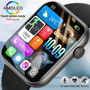 New Bluetooth Call Smart Watch 1.53 Inch AMOLED Full Screen Touch Heart Rate Voice Assistant 100+ Sports Mode Mens Smartwatches