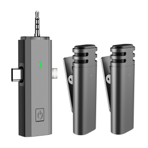 2024 3 In 1 Wireless Lavalier Microphone Intelligent Noise-Reducing Mic For I-phone Android SLR Camera Loudspeaker Speaker