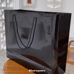 Paper Bag Desain Hitam Ultra Jumbo 60x50x20 Tas Kado Bedcover Premium Souvenir Wedding Ultah