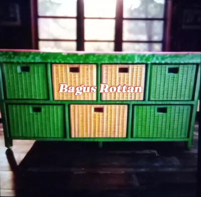 (Ready stok) Cod Lemari Laci 7 Rotan Sintetis Lemari Plastik Rak Buku Susun Meja Tv Minimalis rottan