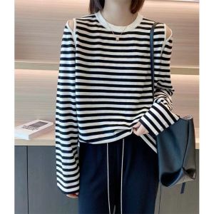 Fashionable French Elegant Striped Top