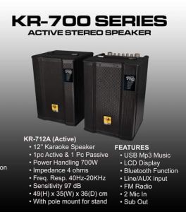 Kevler KR-712A Active Speaker System New
