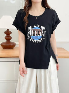 เสื้อยืดแขนสั้นผู้หญิงไซส์ใหญ่ ทรงเข้ารูป ดีไซน์เปิดไหล่ ผ้าฝ้ายผสมยืดหยุ่น ทรงเข้ารูป สไตล์เกาหลี แฟชั่นฤดูร้อน