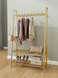 ตู้เสื้อผ้าแบบตั้งได้สำหรับใช้ในบ้าน เครื่องมือพักเสื้อผ้า ห้องนอน ตู้เสื้อผ้า ตั้งอยู่ข้างเตียง โครงสร้างโลหะ สไตล์เรียบง่าย