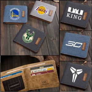 NBA Basketball Canvas Wallet for men Nets Owen Kobe Curry Lakers Clippers Warriors