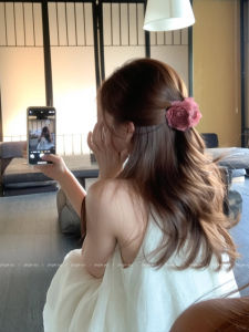 Rose Flower Hair Clip Summer New Chinese Style High-End Sensation Camellia Shark Bite Hair Clip Headwear Fashion Accessories