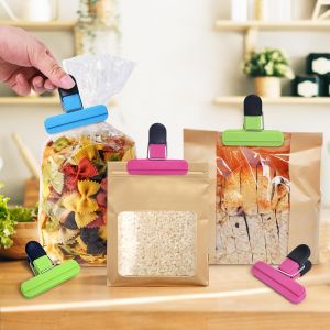Potato Chip Bag Clips Airtight Food Storage Clips with Sealing Handle Moisture-Proof Snack Bag Seal Clips for Kitchen Chips 2pcs