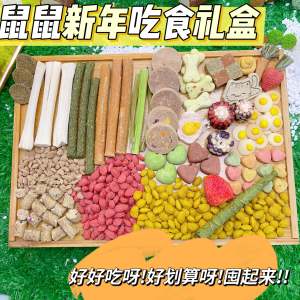 New Year Pet Treats Gift Box Flower Branch Hamster Snacks Feed Guinea Pig Rabbit Teeth Grinding Small Pet Food And Supplies