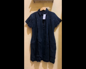 Dress Jeans Jumbo XXL Midi Dress Denim Polos Korean Style Lengan Pendek Terbaru