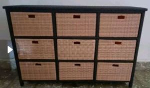 (Ready stok) lemari rotan sintetis laci 9 minimalis moderen rak susun serbaguna penhhemat tempat