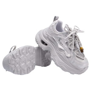 Josiny | Silver Thick Sole Height Increasing Sneakers