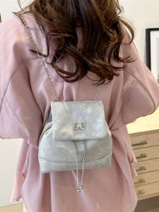 Sweet Cool Bow Womens Bag 2024 New Arrival Simple Western Style Texture Chain Fashion Minority Design Easiest for Match Backpack