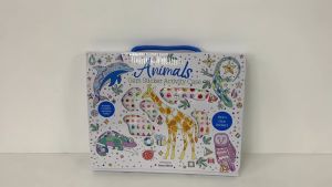 Animals Gem Activity Case Book Gift Set for Kids with 3 Colouring Books & 1500+ Gem Stickers
