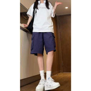 Quần Short Công Sở Màu Xanh Quân Đội Cỡ Lớn Cho Nam Mùa Hè Quần Short Thường Ngày Rộng Rãi Cạp Vừa Cotton 100%