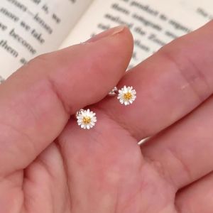 ต่างหูดอกทานตะวันสีชมพูหวานๆ ใหม่ปี 2025 ต่างหูแบบที่ไม่ต้องถอดได้ในช่วงกลางคืน ดีไซน์รูขุดเจาะหูแบบเรียบง่ายและทันสมัย