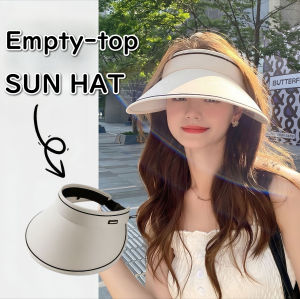 Summer Wide Brim Sun Protection Hat Anti-Uv Sun Hat Empty Top Sun Cap Simple Outdoor Travel Hat For Women