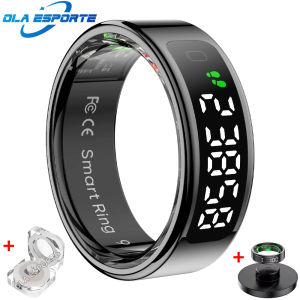 2025 New R12 Smart Ring with Display Screen and Touch Wireless Charging Health Manager 5 ATM Waterproof For Men Women Gift Rings