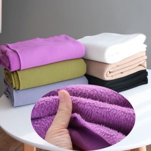 Thickened Fleece Knitted Sweatshirt Fabric Winter Warm Outerwear DIY Clothing Brushed Fabric Cotton Pure Color Home Fabric