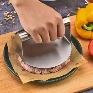 Dụng Cụ Ép Thịt Làm Bánh Mì Kẹp Smash Burger Bằng Thép Không Gỉ Khuôn Ép Thịt Hình Tròn Khuôn Làm Bánh Mì Kẹp Thịt Phụ Kiện Nhà Bếp