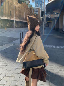 Retro Suede Chain Tote Bag Womens Large Capacity Crossbody Bag Luxury Minimalist High-End Sensation Beige Brown Black Grey