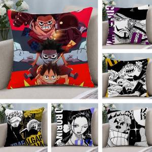 Bandai | One Piece Charlotte Katakuri Anime Plush Pillow Cover Soft Short Plush Cushion Cover For Sofa Bedroom Home Decor Gift Decoration
