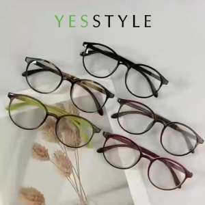 Yesstyle Kacamata Anti Radiasi Frame Bulat Gaya Retro Kacamata Anti Sinar Biru