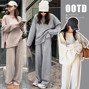 Maternity Stylish and Gentle Sweater and Wide Leg Pants Set