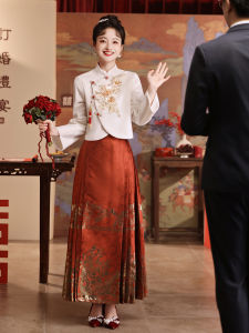 Autumn Winter Wedding Dress Long Sleeve Cheongsam Qipao New Bride Custom Made Chinese Style Marriage Ceremony Evening Gown