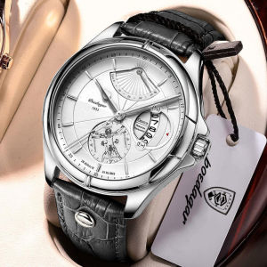 POEDAGAR Luxury Business Mens Quartz Wristwatch Waterproof Luminous Date Leather Man Watch Fashion Watches For Men Reloj Hombre