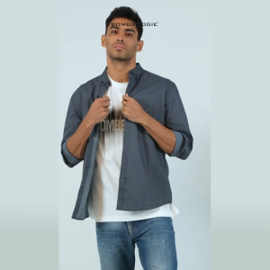 Bombboogie Kemeja Pria Pixel Blue Black 24566B5BA