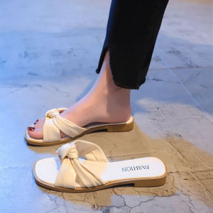 Summer Beach Vacation Flat Bottom Womens Slippers Fashionable Outdoor Wear Casual Low Heel Rubber Outsole PU Upper