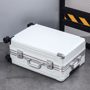 Aluminum Frame Luggage Suitcase with Combination Lock for Men And Women Travel Carry-On Bag Fashion Trend Polyester Lining