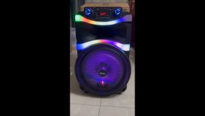 12 นิ้ว ลำโพงล้อลาก 6000 W ไมค์ลอย=2ตัว ผู้หญิง ไฟวิบวับ รุ่น SR-4000 BT12 สีดำ