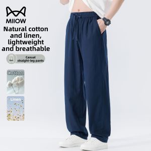 MiiOW | Cooling Loose Straight Leg Cotton Linen Pants