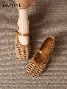 Daphne | Breathable Woven Buckle Strap Flat Mary Jane Shoes
