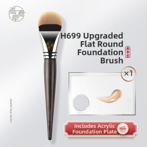 HUACHUNTANG | Flat Tongue-Shaped Crescent-Shaped Seamless Makeup Brush for Foundation Liquid