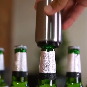 Magnetic Automatic Beer Bottle Opener - Stainless Steel Magnet Jar Opener for Kitchen and Bar Accessories