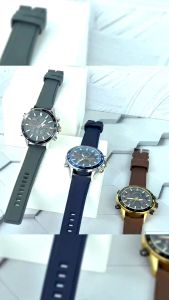 CARDIFF DT 5171 Jam Tangan Pria Dual Time Water Resist tali Karet Silikon