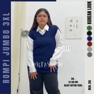 Outer Kantor Vest Rompi Rajut Jumbo Wanita / Sweater Rompi Kantor Rajut Tebal Inna 3XL Vest  - NIC
