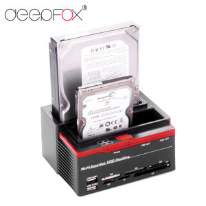 DeepFox 2.5/3.5" SATA IDE HDD Docking Station Clone HDD Enclosure USB 2 Ports USB 2.0 Type C Hub MS/M2/XD/CF/SD/TF Card Reader