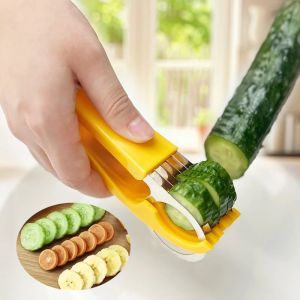 W18 Multifunctional Vegetable Chopper Banana Cucumber Slicer Portable Manual Fruit & Vegetable Cutter Kitchen Gadgets For Home Use