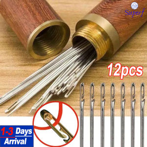 🔥Hot Sale🔥12PCS Side-open Hole Sewing Needles Multi-size Elderly Blind Needle Stainless Steel Darning Sewing Threader Apparel Tools