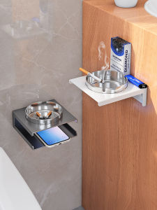 Auzzo | Wall Mounted Simple Design Smoke Ashtray and Phone Shelf No-drilling
