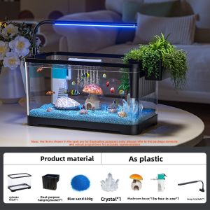 HUICHONG | Living Room Small Eco Aesthetic Goldfish Tank with Filtration and Oxygen Supply