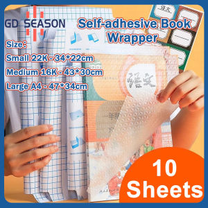 10 sheets Self-adhesive Book Wrapper transparent self-adhesive protective cover Waterproof film